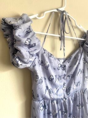 Urban Outfitters Kimchi Blue Cat Print Mini Dress Puff Sleeve S